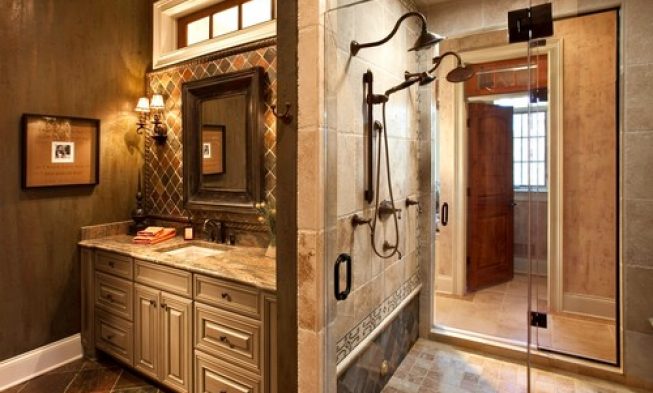Tuscan Bathroom Design Home 101, Tuscan Bathroom Vanity Cabinets